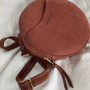 Portland Leather - Crossbody Circle - Large - Rose Burgundy